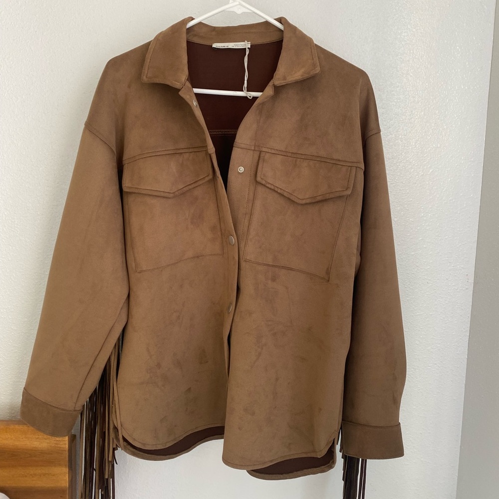 NWOT - Faux Suede Shirt Jacket, super soft!